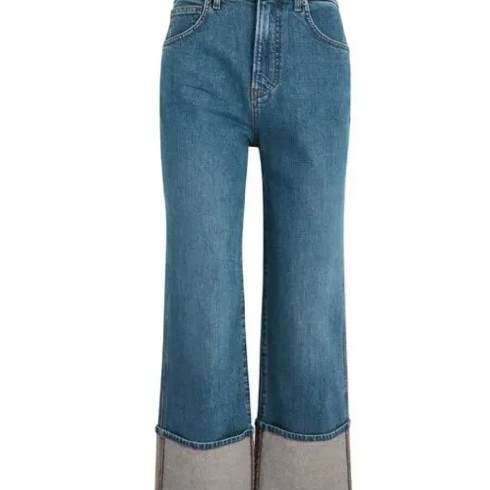 Veronica Beard Dylan Cuffed Straight-Leg Jean